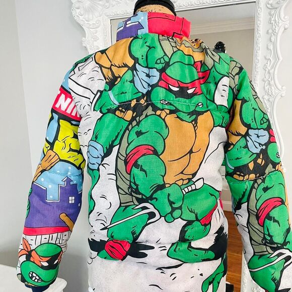 New York Couture TNNT Teenage Mutant Ninja Turtles Sleeping Bag Puffer Jacket - Picture 4 of 8